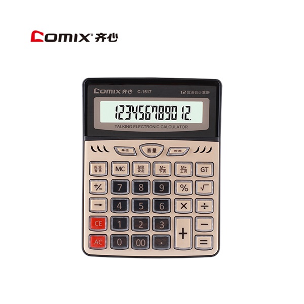Comix/齐心C-1517/C-1518土豪金语音计算器  单个