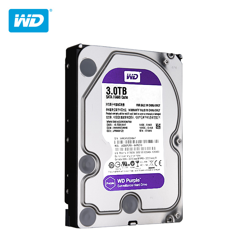 WD Purple 西部数据 WD30PURX监控紫盘 3TB