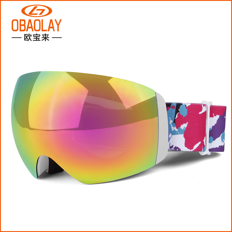 欧宝来防紫外线双层滑雪眼镜 户外护目镜 滑雪装备