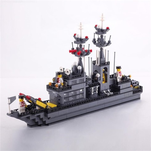 生日礼物军事系列-海监巡航舰 拼装拼插积木塑料儿童益智玩具