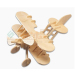 双翼飞机四联玩具儿童益智 木质3D立体益智拼图仿真模型