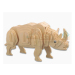 儿童益智玩具 木质3D立体益智拼图仿真模型 犀牛 10个