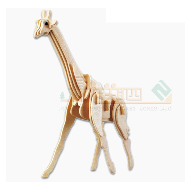 儿童益智玩具 木质3d立体益智拼图仿真模型 长颈鹿 10