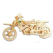 四联玩具木质儿童手工环保木质板块拼图仿真越野摩托车3D模型10个