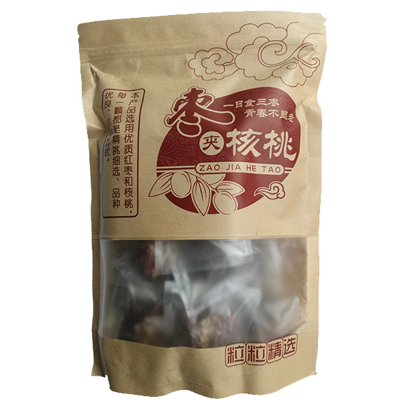 双重营养坚果干果零食 独立包装干净卫生枣夹核桃500g