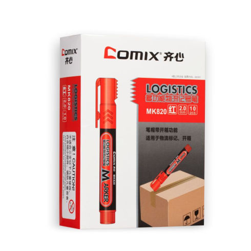 齐心comix 多功能物流记号笔2.0mm10支装MK820 三色可选