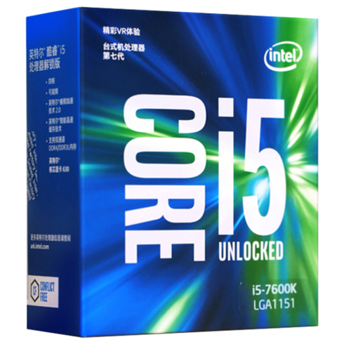 英特尔 Intel i5 7600K 酷睿四核 盒装CPU处理器
