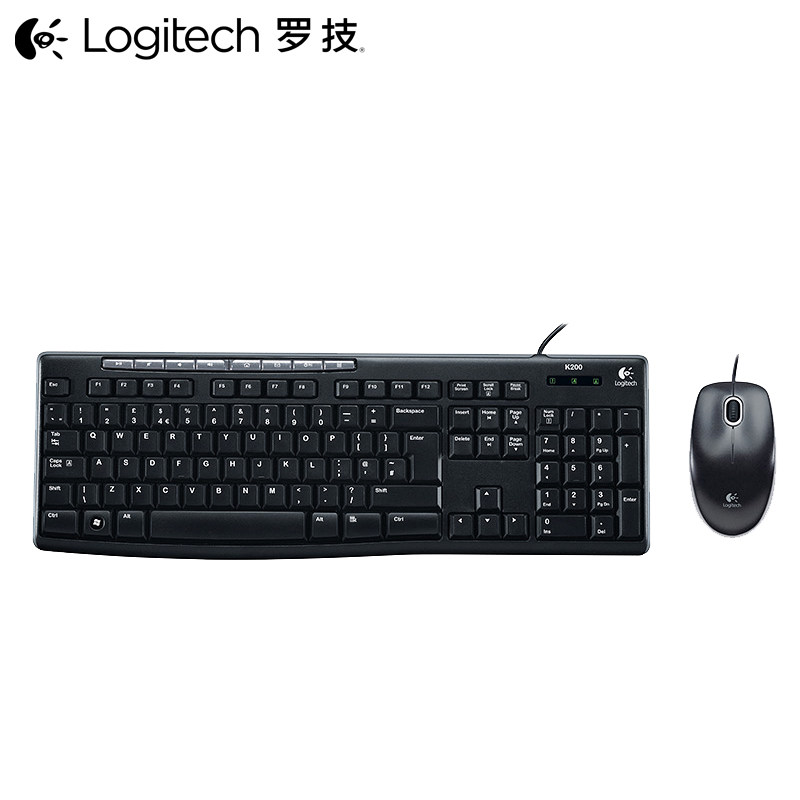 罗技 Logitech MK200 多媒体有线键鼠套装 台式电脑鼠标键盘套件