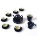 汝道 茶具套装17入套装 霁蓝描金茶壶盖碗整套礼盒包装