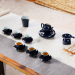 汝道 茶具套装17入套装 霁蓝描金茶壶盖碗整套礼盒包装