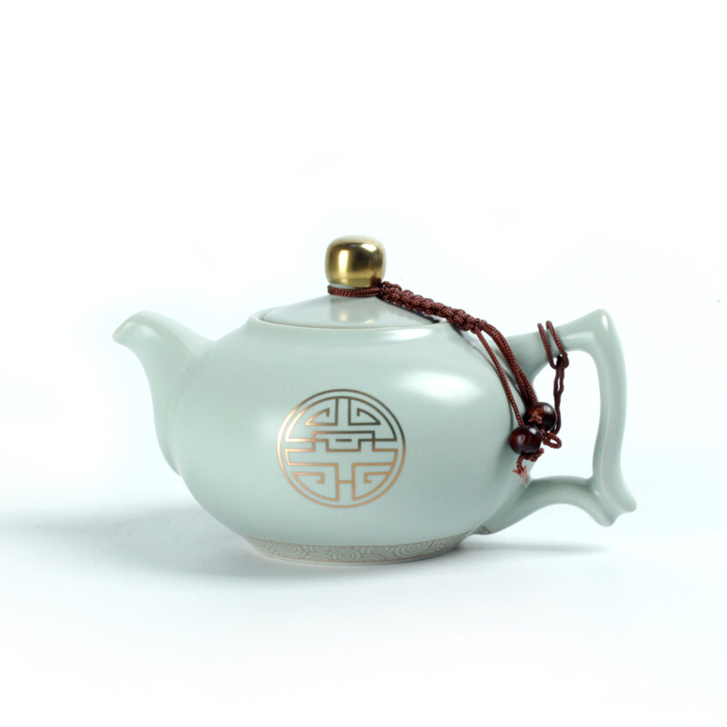 RUDAO汝道 汝窑单壶泡茶壶 陶瓷过滤茶壶 可养开片泡茶器 