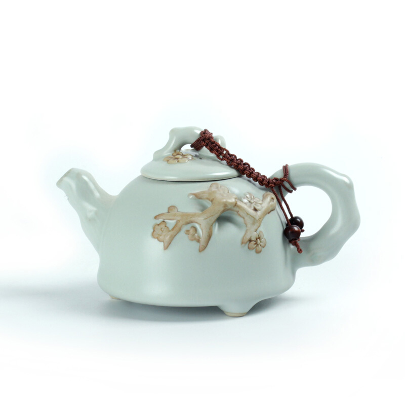 RUDAO汝道 汝窑单壶泡茶壶 陶瓷过滤茶壶 可养开片泡茶器 