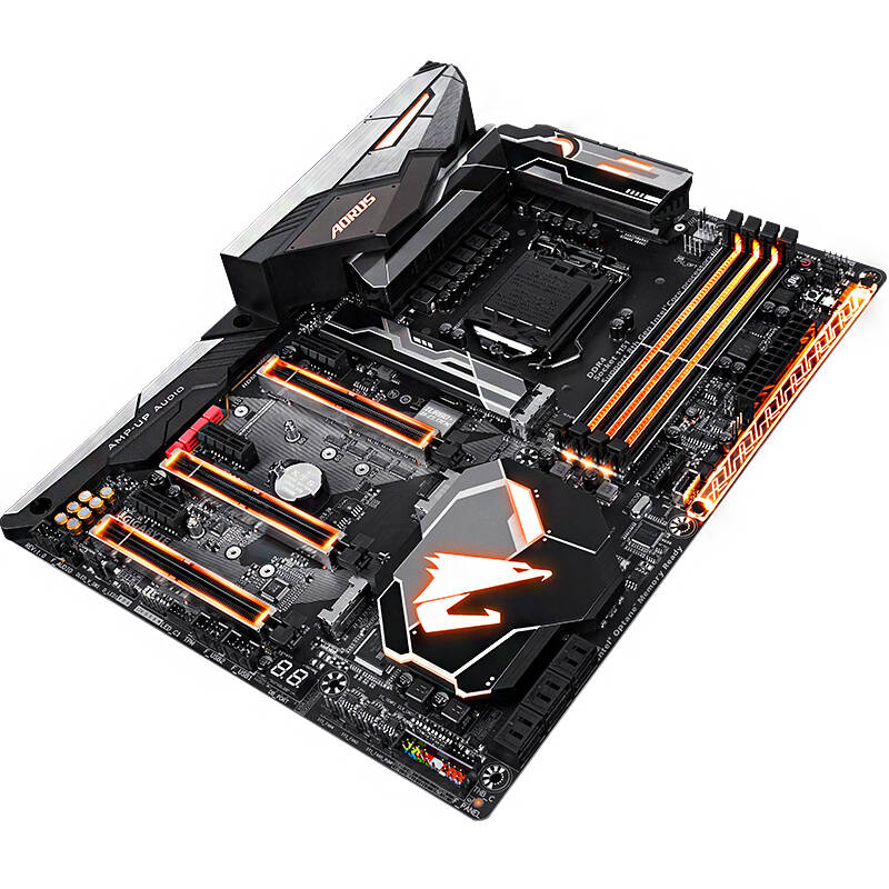 技嘉gigabyte z370 aorus gaming 7 主板 采用炫光魔光散热装甲