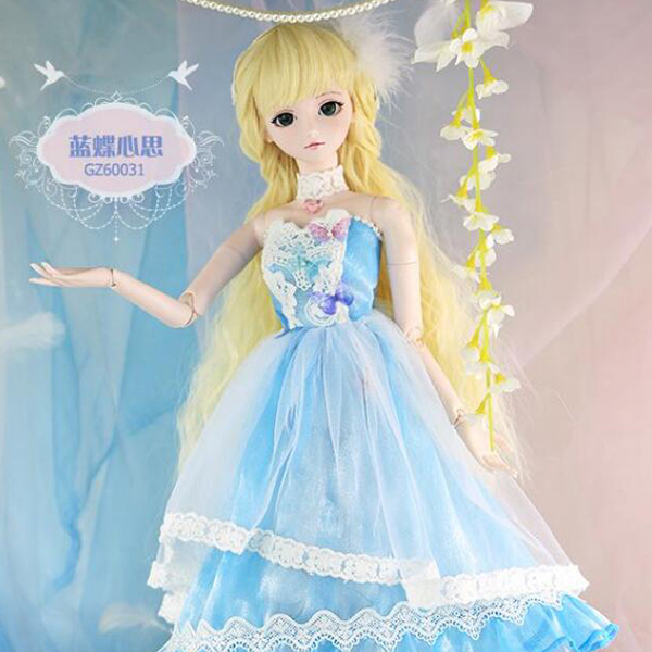 叶罗丽娃娃正品 芭蕾天使 花之朝 蓝蝶心思bjd娃娃 60cm关节可调图片