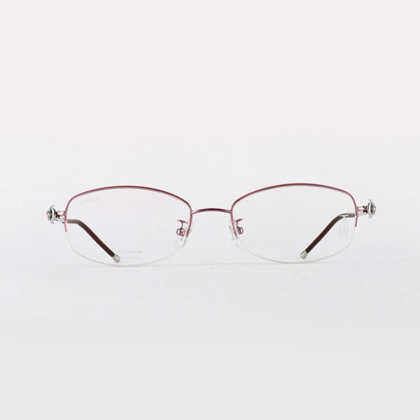 玉山 绿森林系列经典半框钛金属眼镜框YT-A122 亮粉色