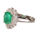 尚玉珠宝 造型高雅大气 伴镶钻石 祖母绿戒指 
