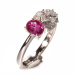 尚玉珠宝 红宝石戒指 镶钻花朵造型 色彩靓丽