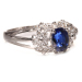 尚玉珠宝 简约小花造型 蓝宝石戒指 优雅时尚