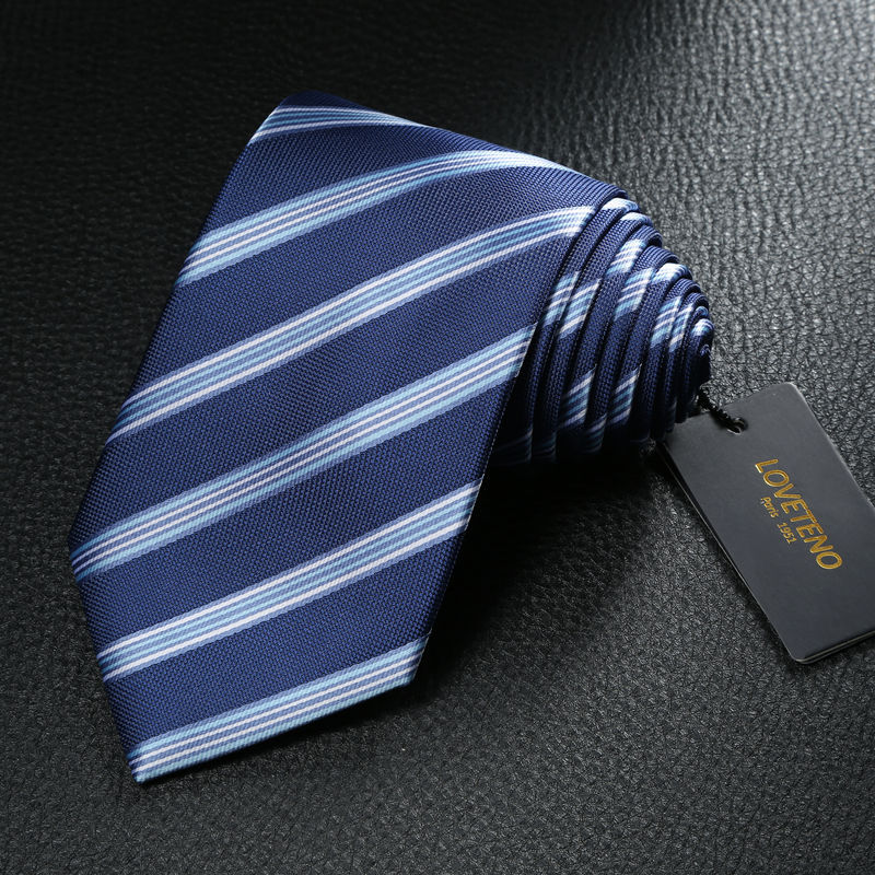 LOVETENO条纹领带 男士商务正装领带 抗皱易打理