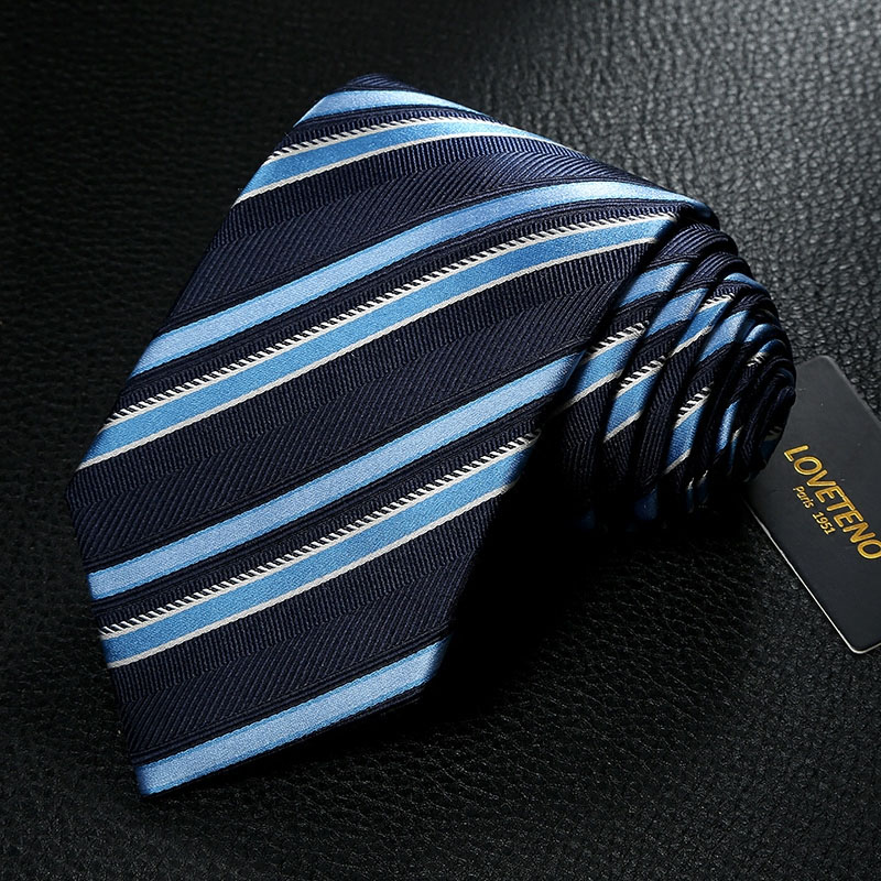 LOVETENO男士条纹百搭领带 商务时尚奢华领带 