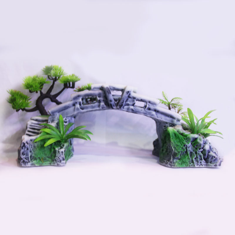 伊人水族 石头拱桥模型 鱼缸造景模型 造景装饰