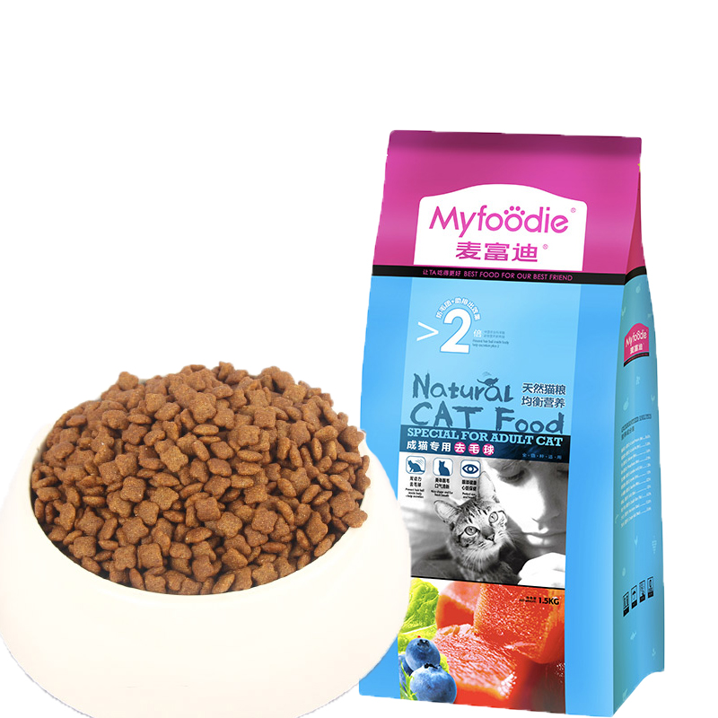 麦富迪 成猫专用去毛球猫粮1.5kg 天然猫粮 均衡营养