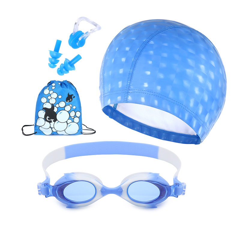 儿童泳镜 防水防泳帽 雾游泳眼镜 卡通游泳镜潜水镜套装