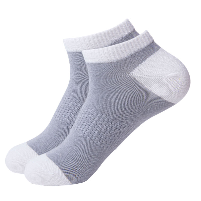 菁彩秀 灰白撞色船袜 隐形短袜 透气吸汗防臭舒适船袜