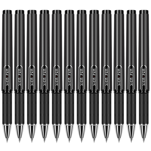 得力Deli S73办公中性笔12支/盒 黑色 彰显品质