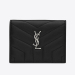 圣罗兰/Yves Saint laurent LOULOU Y形绗缝亮面深绿色真皮卡包