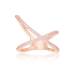 APM Monaco纯银镶晶钻粉色X型戒指