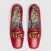 Gucci/古驰 女士双G皮革中跟浅口鞋5.5厘米 芙蓉红皮革材质