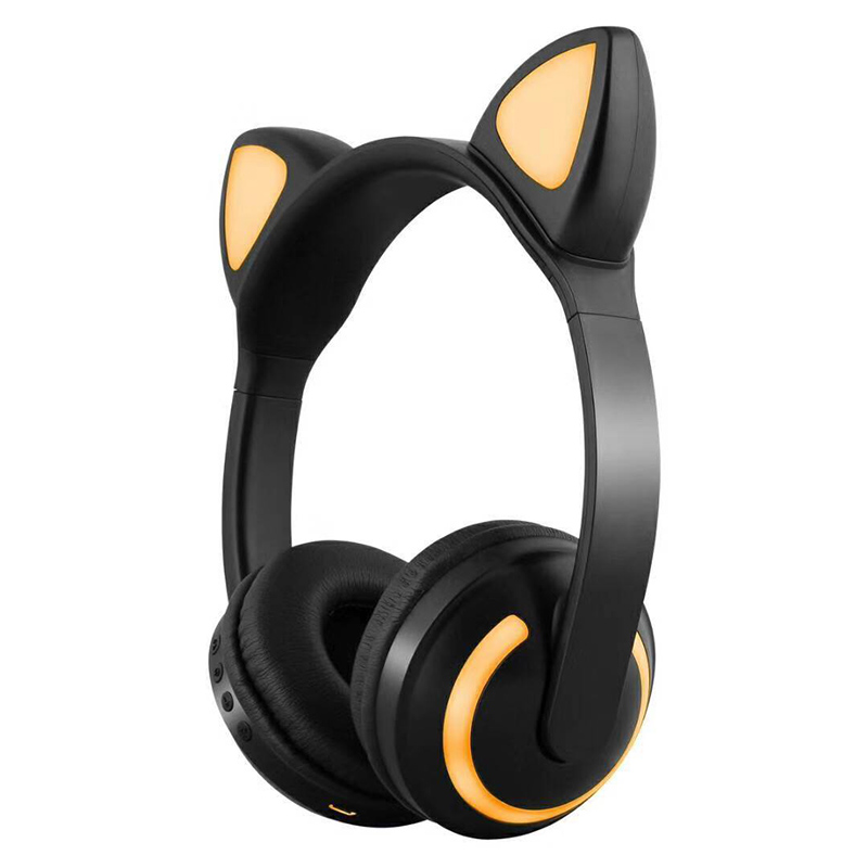 新款猫耳朵发光无线头戴式蓝牙耳机立体声重低音 猫耳耳机