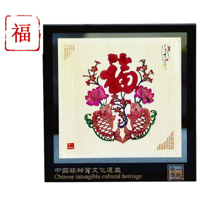西祠宫坊 皮影玻璃框摆件 中国风特色礼物