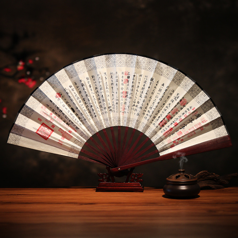伟龙 男士十寸绢扇 中国扇折扇中式古典商务礼品 特色礼品