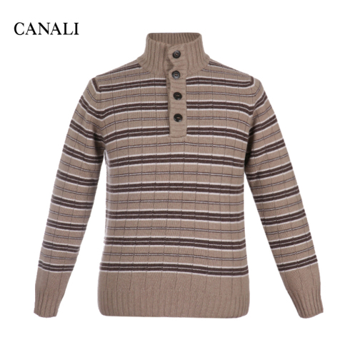 CANALI/康纳利 男士驼色立领针织羊毛衫 C0105 K00122 71 