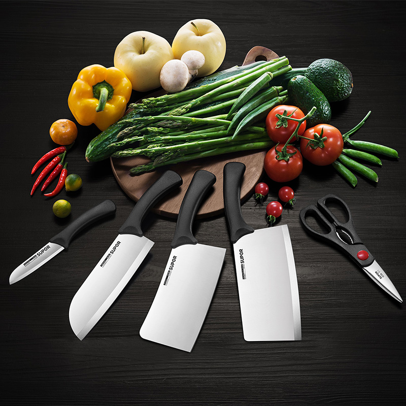 苏泊尔 家用厨具刀具套装 厨房切菜刀剪刀多用刀七件套