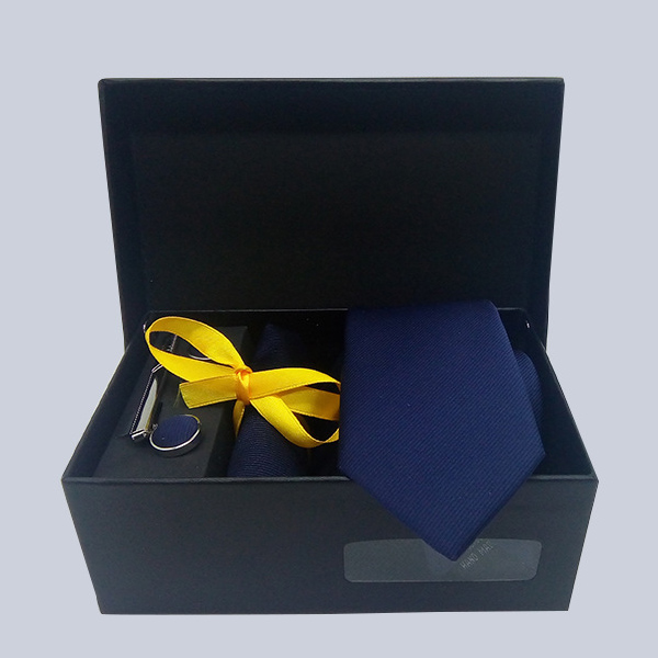 领带套装 色织韩版领带口袋巾袖扣领带夹礼盒