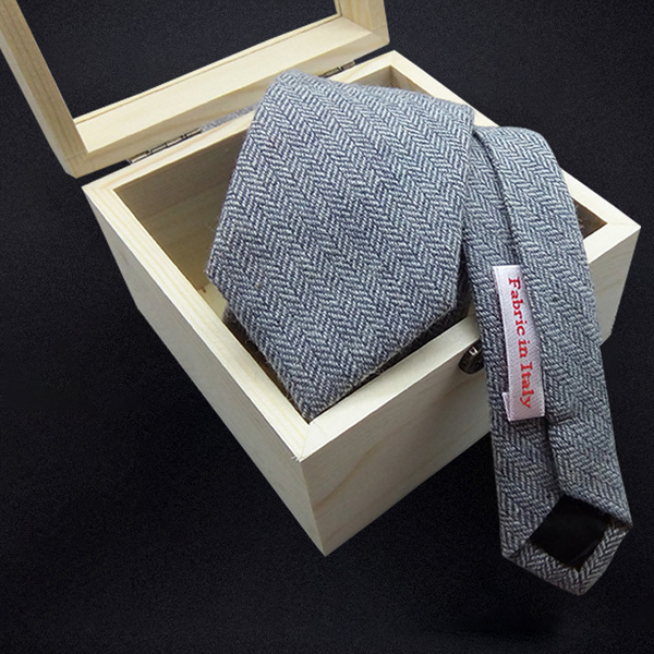 2019羊毛领带混纺款纯色领带男士领带 木盒装