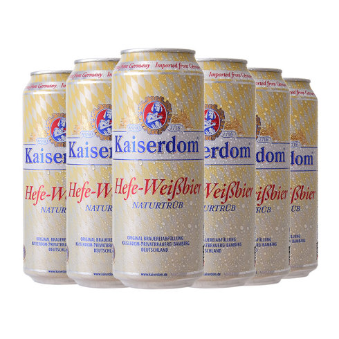 德国进口 Kaiserdom/凯撒顿姆 白啤酒500ml*6听 4.7%vol