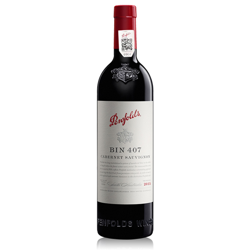  澳大利亚进口 Penfolds奔富 BIN407赤霞珠红葡萄酒 750ml 14.5%vol