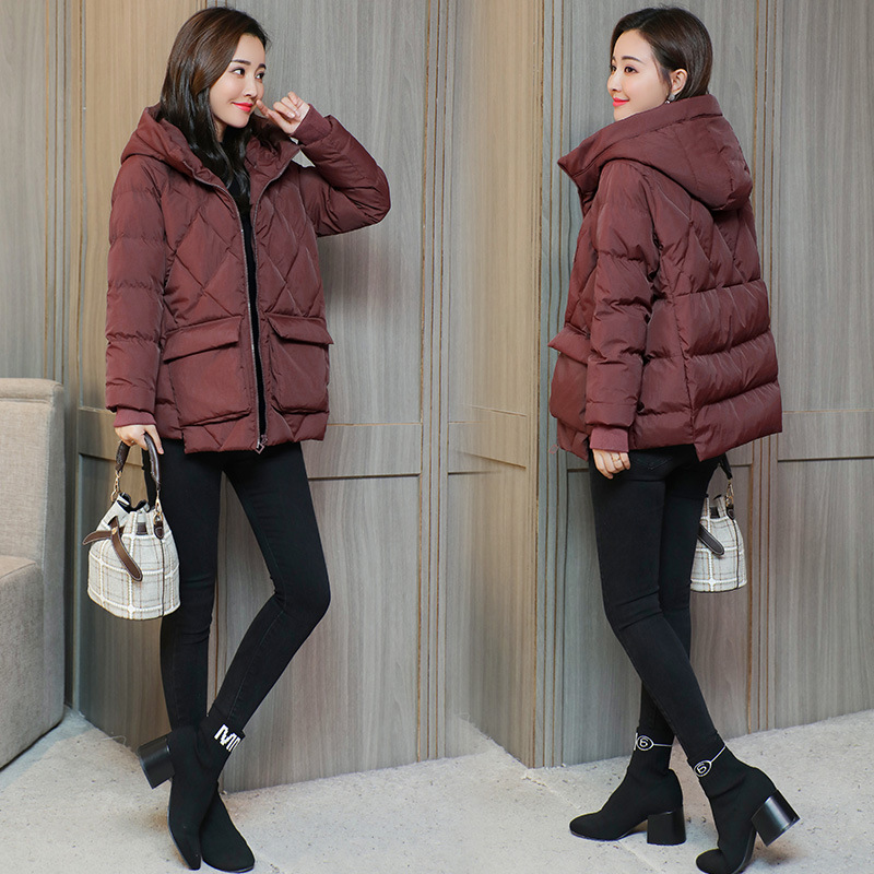 女士冬装新款短款棉袄棉服 韩版时尚潮流加厚小个子棉袄外套