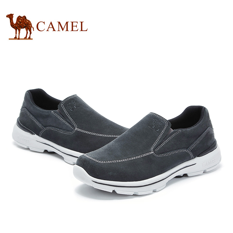 骆驼（CAMEL） 时尚休闲反绒牛皮套脚跑步健步鞋