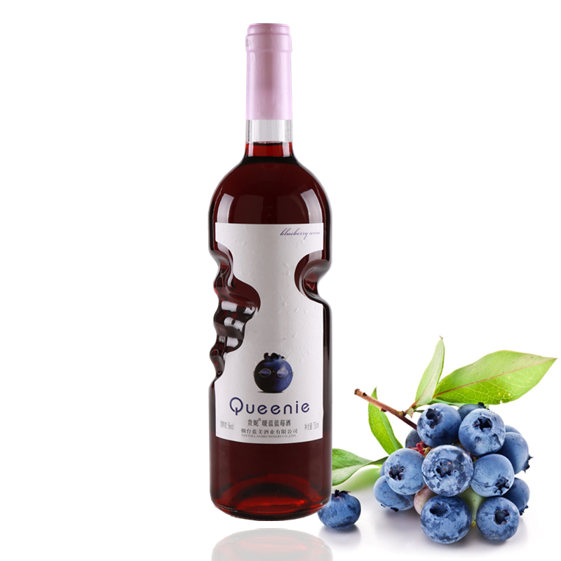 贵妮暖蓝蓝莓酒 天使之手蓝莓果酒 5度750ml/瓶