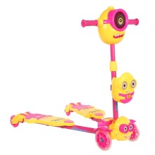 儿童卡通音乐闪光4轮滑板车 小黄人蛙式滑板车 踏板车 剪刀车