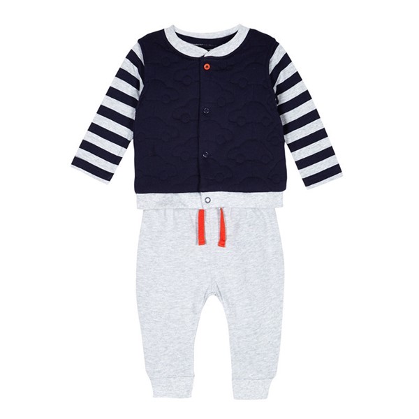 英国 Bluezoo 男婴童条纹套装2220107041 时尚简约三件套