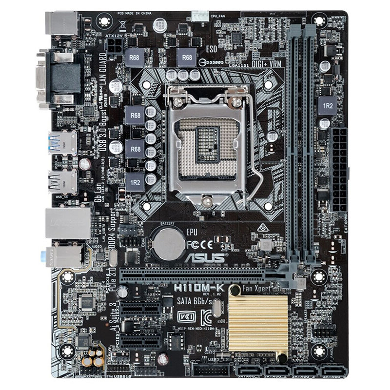 华硕ASUS H110M-K DDR4 全固态电脑主板 安全稳定