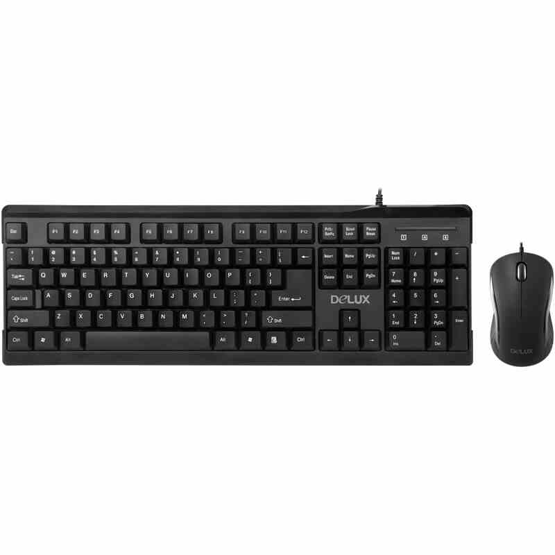 多彩 DELUX K6002+M391办公能手 有线办公键盘鼠标套装