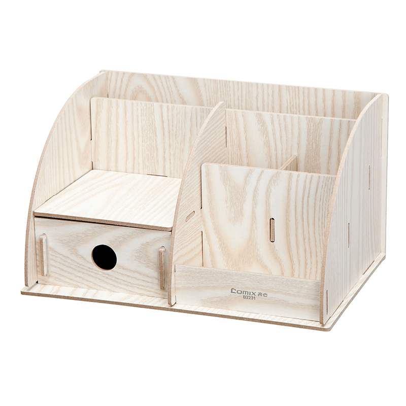 齐心 多功能创意木质组合收纳盒B2231 自由拼装 方便实用