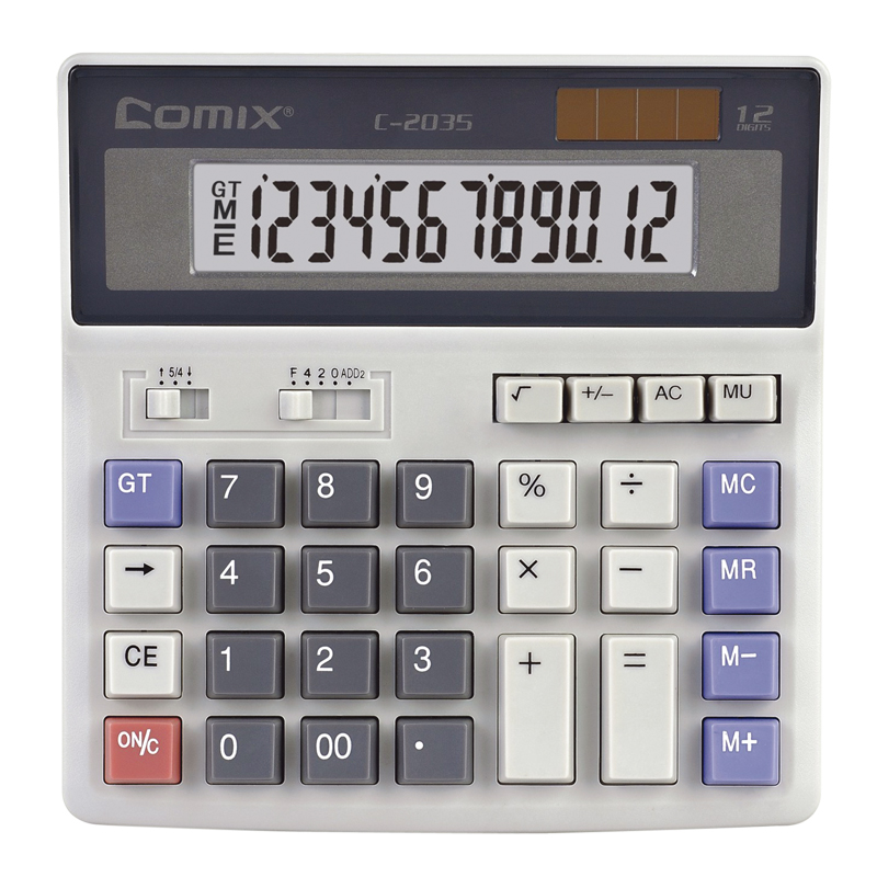齐心Comix 12位财务利器电脑按键计算器C-2035中号 办公文具 
